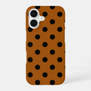 Coque iPhone 16 Pois Brown et noirs