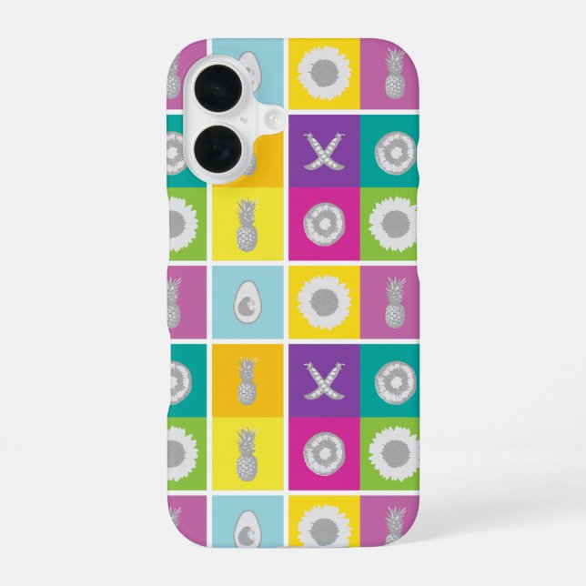 Coque iPhone 16 Pop Art Botanique & Fruit Téléphone Case (Verso)