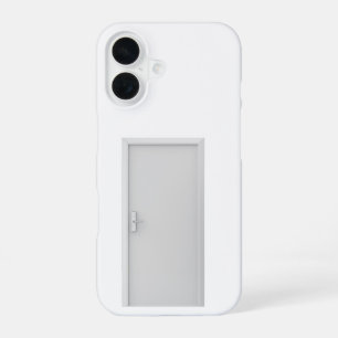 Coque iPhone 16 Porte blanche avec serrure de porte intelligente