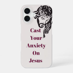 Coque iPhone 16 "Posez votre anxiété sur Jésus" IPhone 16 cas de t