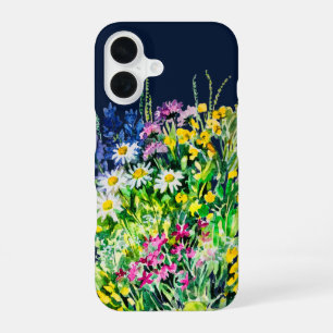 Coque iPhone 16 Prairie d'été, fleurs sauvages