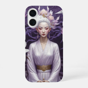 Coque iPhone 16 Princesse asiatique en tons violets couverture