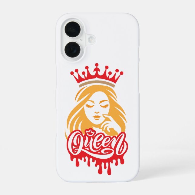 Coque iPhone 16 Queen Design – Elegant Royal Crown Typography for  (Verso)