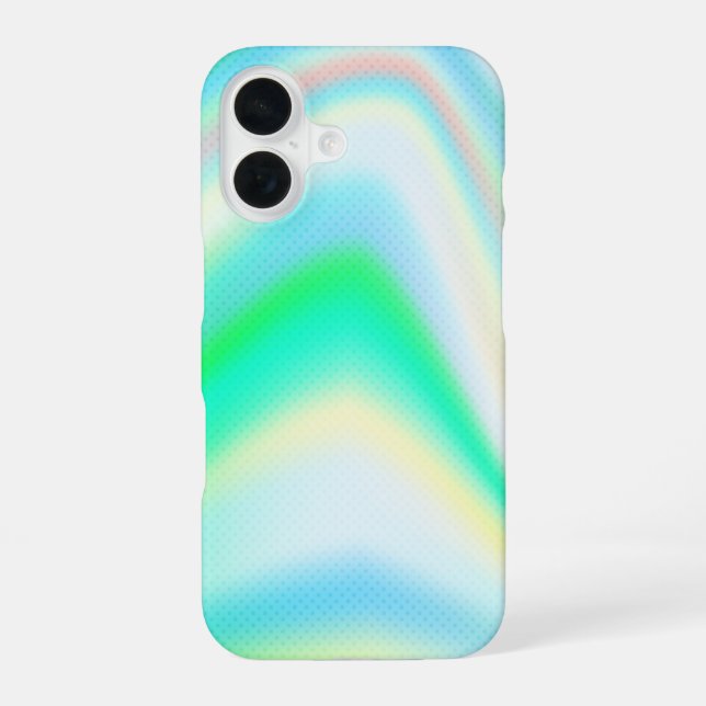 Coque iPhone 16 Rainbow Hologram Girly Luxe élégant chic tendance (Verso)