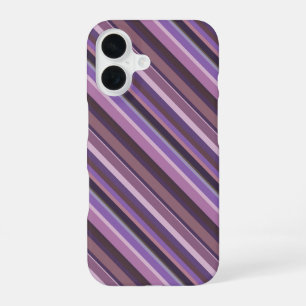 Coque iPhone 16 Rayures diagonales mauves