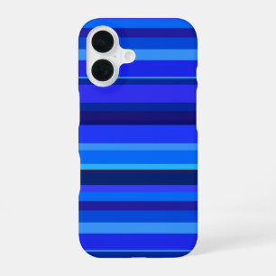 Coque iPhone 16 Rayures horizontales bleues