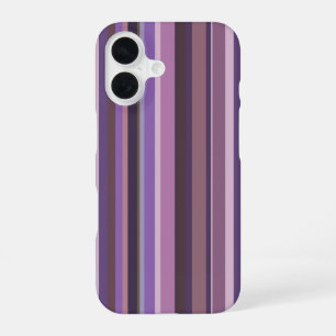 Coque iPhone 16 Rayures verticales mauves