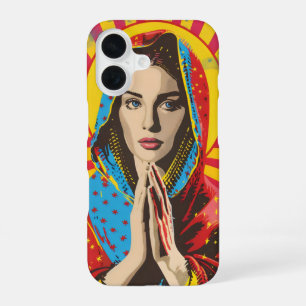Coque iPhone 16 Religion Sainte Marie Pop Art