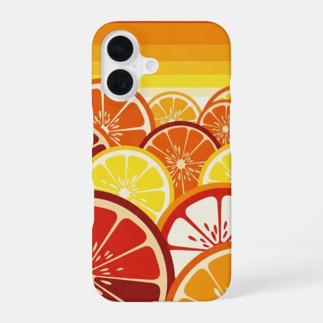 Coque iPhone 16 Retro Citrus Horizon (Verso)