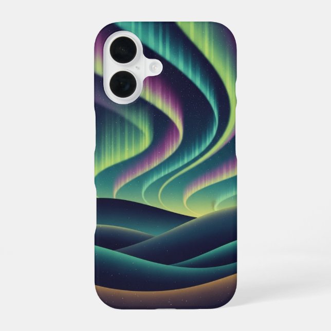 Coque iPhone 16 Rétro Collines Aurora (Verso)
