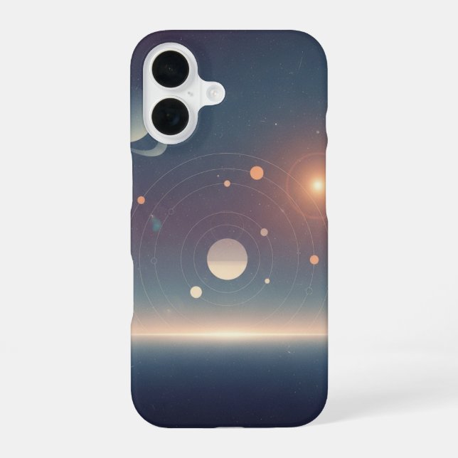 Coque iPhone 16 Retro Cosmic Orbit Diagram (Verso)