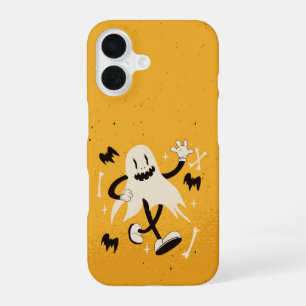 Coque iPhone 16 Retro Dancing Ghost Cute Halloween