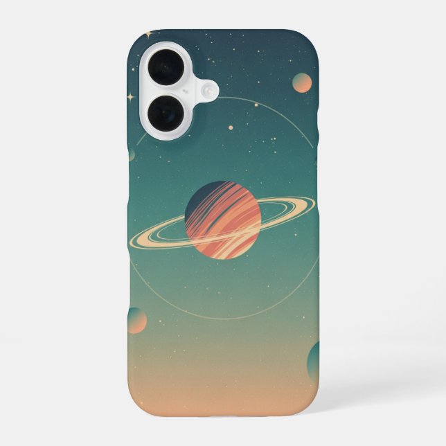 Coque iPhone 16 Retro Minimalist Pastel Orb (Verso)