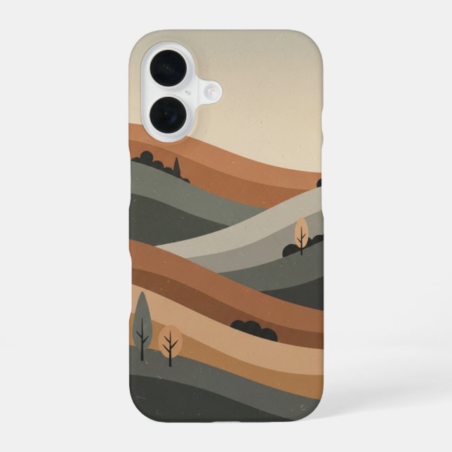 Coque iPhone 16 Retro Natural Hill (Verso)