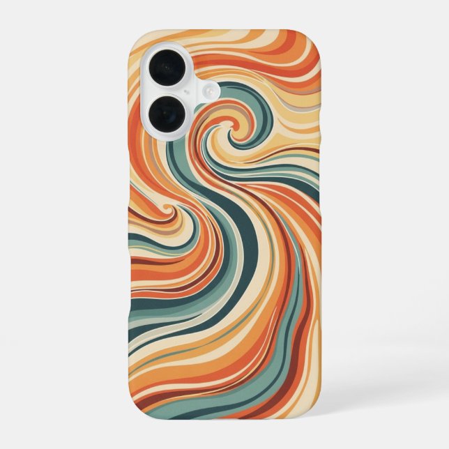 Coque iPhone 16 Retro Ocean Currents (Verso)