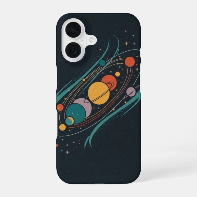 Coque iPhone 16 Retro Planet Alignment (Verso)