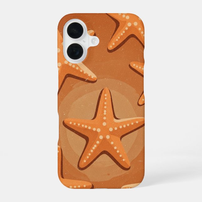 Coque iPhone 16 Retro Starfish Pattern (Verso)