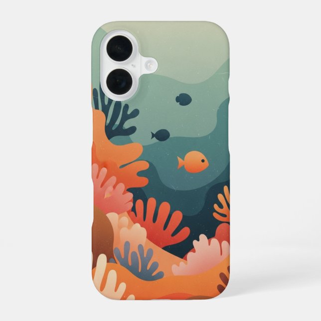 Coque iPhone 16 Retro Stylized Reef (Verso)