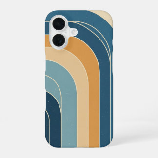 Coque iPhone 16 Retro Stylized Waves