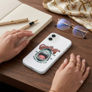 Coque iPhone 16 Retro Surfing Club Vintage Graphic Tee
