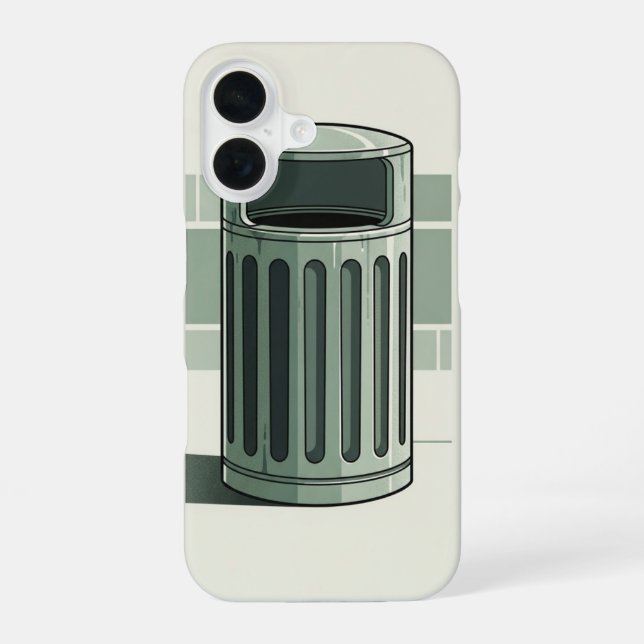 Coque iPhone 16 Retro Trash Can Simple (Verso)