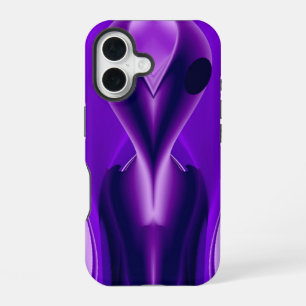 Coque iPhone 16 Rêves arc-en-ciel violet 3D, Alien