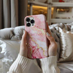 Coque iPhone 16 Rosaline Royale Luxe Blush Rose Marbre Or