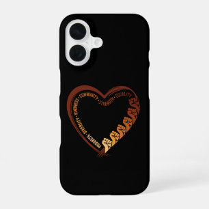 Coque iPhone 16 Saint-Valentin du Mois de l'histoire des Noirs amé