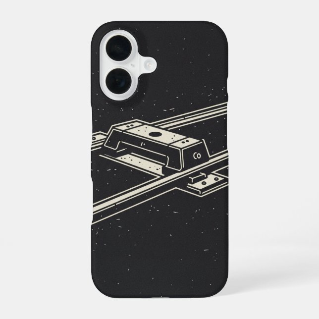 Coque iPhone 16 Segment de voie ferrée rétro (Verso)