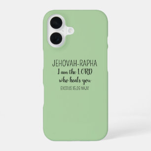 Coque iPhone 16 Seigneur Qui Guérit Simple Vert Clair Chrétien