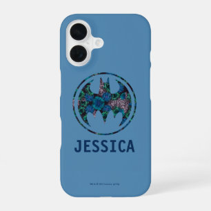 Coque iPhone 16 Signal de la chauve-souris Rose Bleue