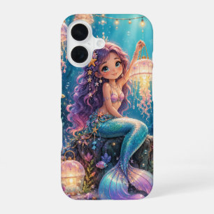 Coque iPhone 16 Sirène avec lanterne de méduse 