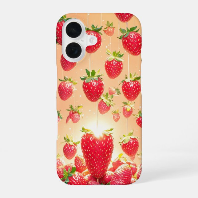 Coque iPhone 16 Strawberry Rain Phone Case (Verso)