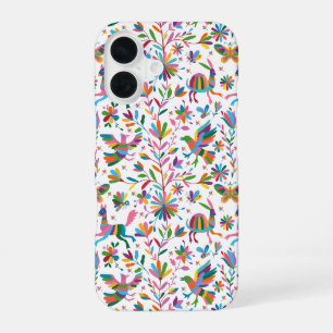 Coque iPhone 16 Style Otomi Mexicain Motif Lumineux