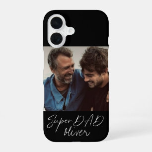 Coque iPhone 16 Super Papa Écriture Moderne 1 Photo
