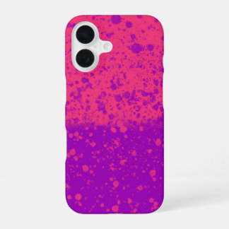 Coque iPhone 16 Tacheté de rose et de violet