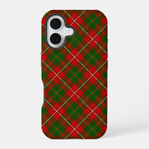 Coque iPhone 16 Tartan de foin rouge vert carreaux