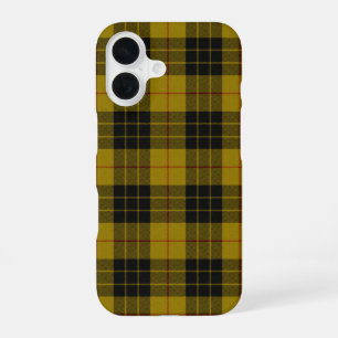 Coque iPhone 16 tartan MacLeod jaune noir carreaux