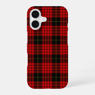 Coque iPhone 16 Tartan MacQueen Rouge et Noir à carreaux