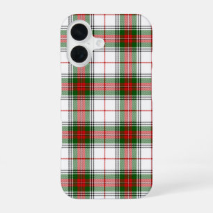 Coque iPhone 16 Tartan Stuart / Stewart blanc rouge vert carreau