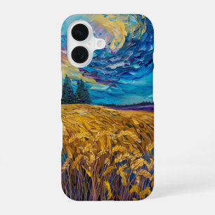 Coque iPhone 16 Tempête sur les champs de blé