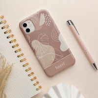 Terre cuite Argile Boho Tropical Monstera Feuille