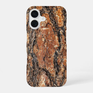 Coque iPhone 16 Texture d'écorce de pin