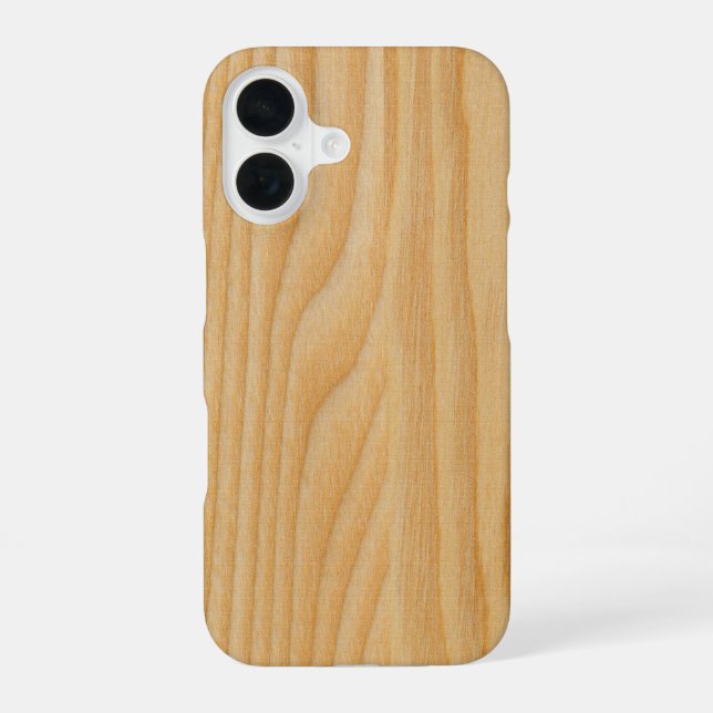 Coque iPhone 16 textures en bois clair (Verso)
