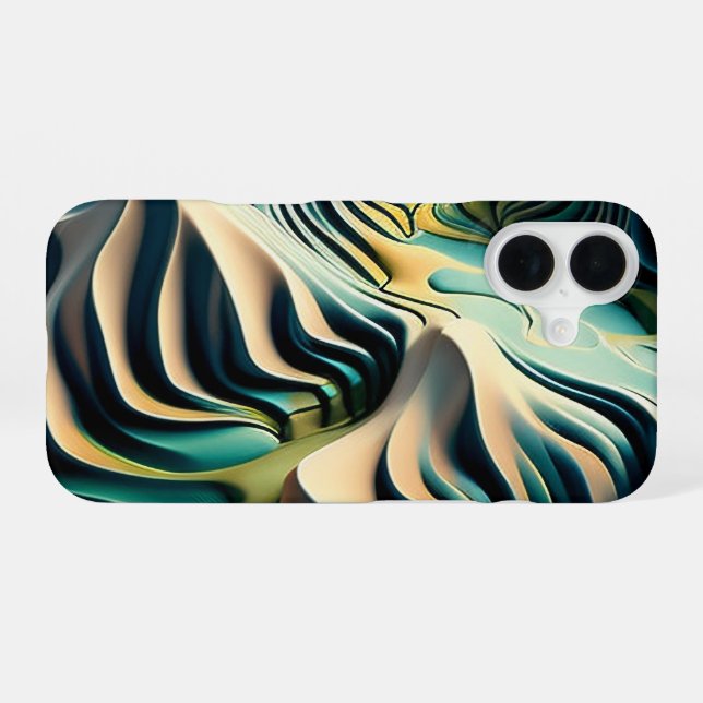 Coque iPhone 16 Topographic currents (Verso Horizontal)