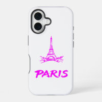 Tour Eiffel Paris Esquisse Rose Néon