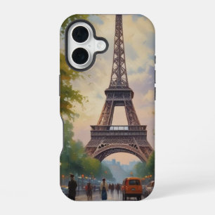 Coque iPhone 16 Tour Eiffel Paris Travel Vintage Retro Art