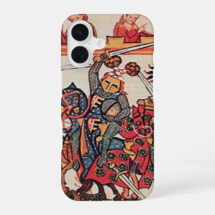 COQUE iPhone 16 TOURNOI MÉDIÉVAL, CHEVALIERS COMBATTANTS ET DAMES