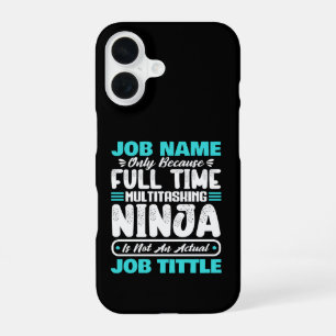 Coque iPhone 16 Travailleur multitâche avec titre de poste personn