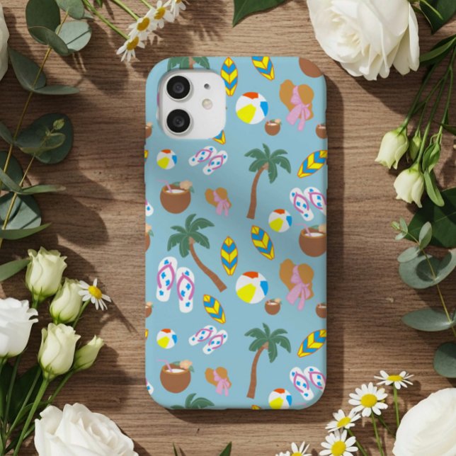 Coque iPhone 16 Tropical Summer Vibes Pattern Phone Case (Créateur téléchargé)
